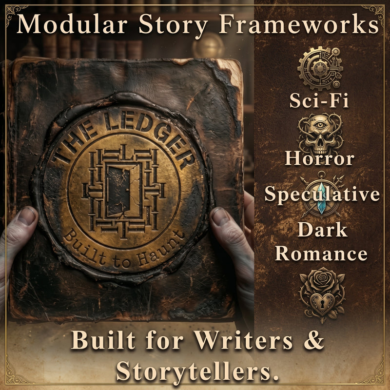 The Identity Ledger modular story frameworks and narrative engines for sci-fi, horror, speculative fiction, and dark romance writers and storytellers.