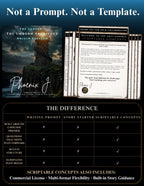 Promotional graphic for a digital prompt template set titled 'Not a Prompt. Not a Template.